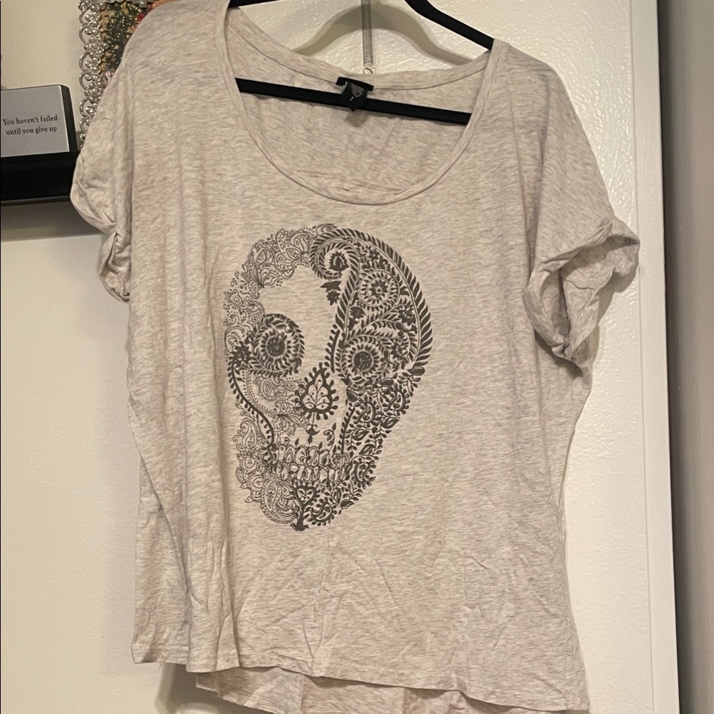 Torrid Grey Skull Graphic Tee